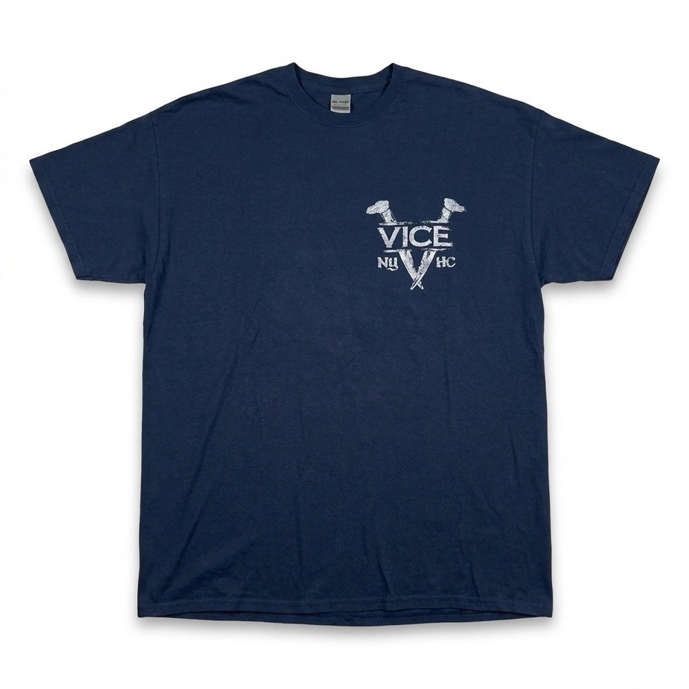 VICE NYHC T-Shirt Mens 2XL Staten Island Hardcore‎ Band Punk Blue Gildan